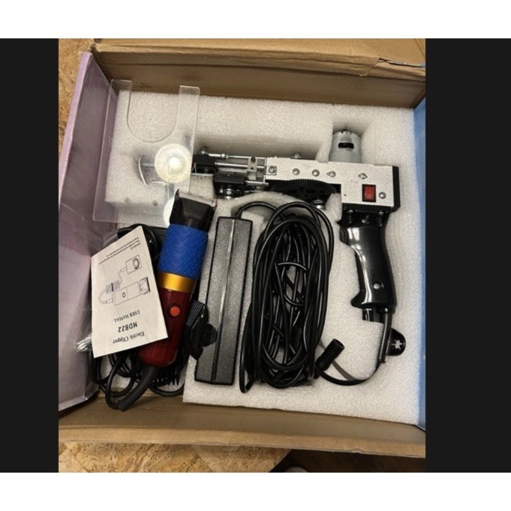 Tufting Gun Starter Kit with Carpet Trimmer for Rug Making Tufting Cloth & Yarn